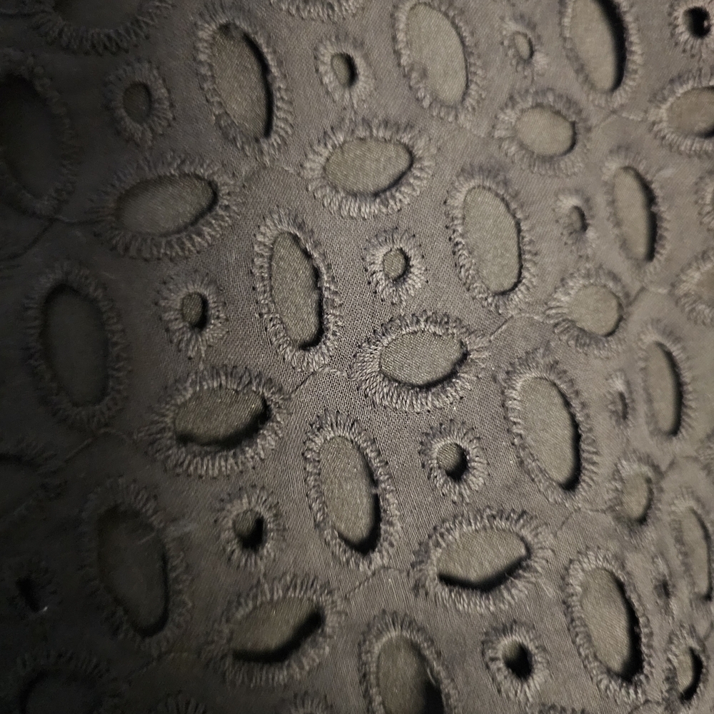 Chic Black Eyelet Long Sleeve Dress - Picture 11 of 11